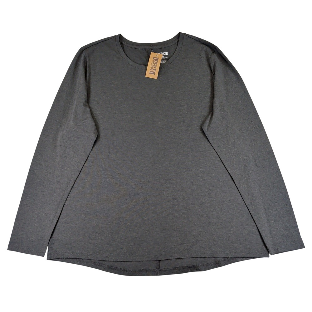 Duluth Trading Co Women XXL Dry and Mighty Long Sleeve Crewneck Charcoal 73756